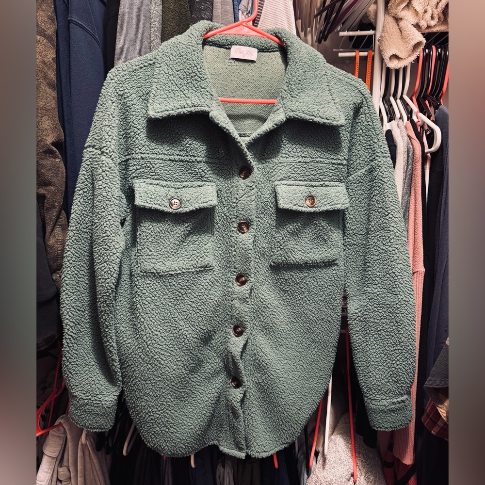 Pink Lily Sherpa Shirt/Jacket XS